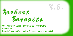 norbert borovits business card